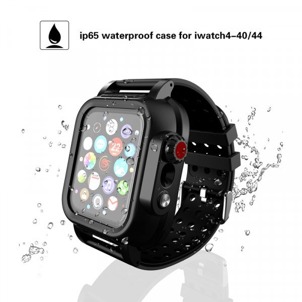 Wholesale Waterproof Shockproof Full Body Case with Built In Screen Protector for Apple Watch 6/5/4/SE [40mm] (Black)